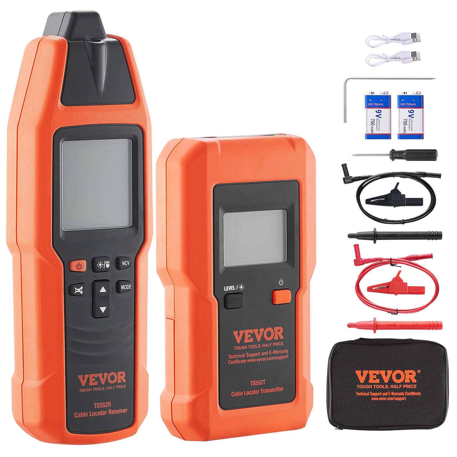 A 9V T00 WAN I - I 9V 700 E NCV MODE LEVEL VEVOR PRICE TOOLS HALF HOUDT TS552R Cable Locator Receiver VEVOR HALF PRICE TOUGH TOOLS Support and b Warranty Technical www.vevor.comsupport Certificate TS552T Locator Transmitter Cable VEVOR TOUGH TOOLS, HALF PRE Technical Support and Warranty Certificate www.vevor.com/support