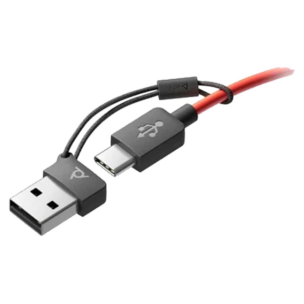 Left. HP - Poly Blackwire 3220 Stereo USB-C-A Wired Headset with Inline Controls - 3 Pack - Black.