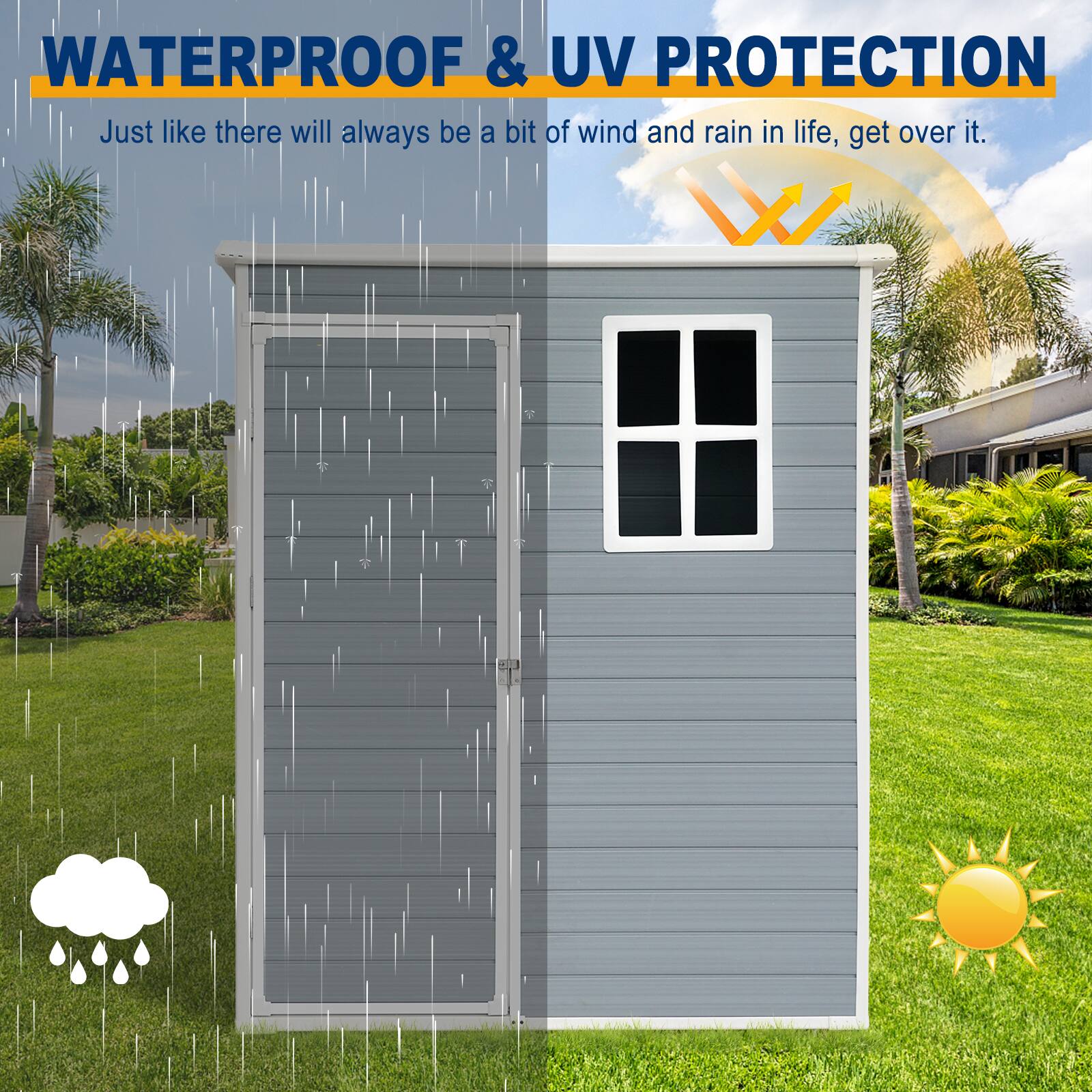 WATERPROOF & UV PROTECTION

Just like there will always be a bit of wind and rain in life, get over it.