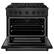 Angle. ZLINE - 36 in. Wide 6 Burner 5.2 cu. ft. Manual Clean Freestanding Gas Range and Convection Oven in Black Satin Stainless Steel - Black Satin Stainless Steel.
