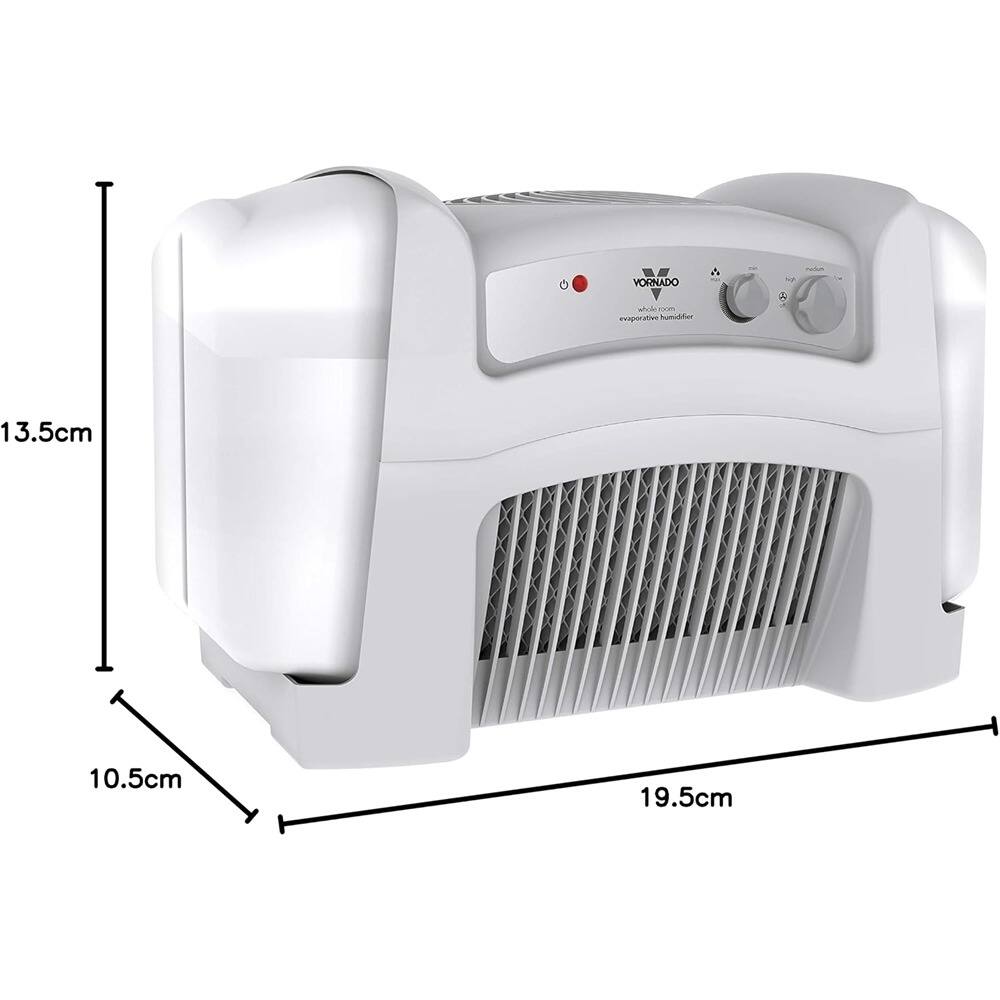 VORNADO  
whole room evaporative humidifier  
13.5cm  
10.5cm  
19.5cm