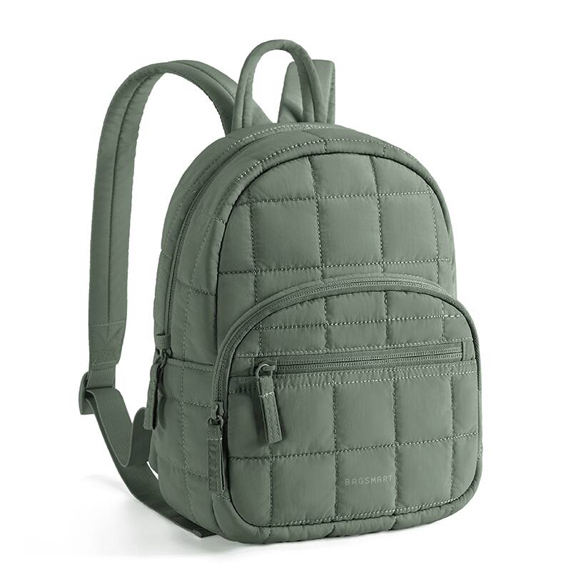 Angle. Bagsmart - Backpack Purses for Women,Lightweight Quilted Mini Backpack,Water-resistant Puffer Small Daily Backpack Fashion Bookbag - Sky Blue.