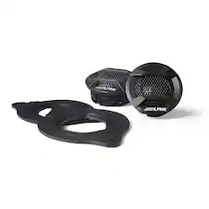 Front. Alpine - Alpine SPV-10TW-WRA Weather-Resistant 1” Component Tweeters for 2007+ Wrangler JK/JL & Gladiator JT - Black/Gray.