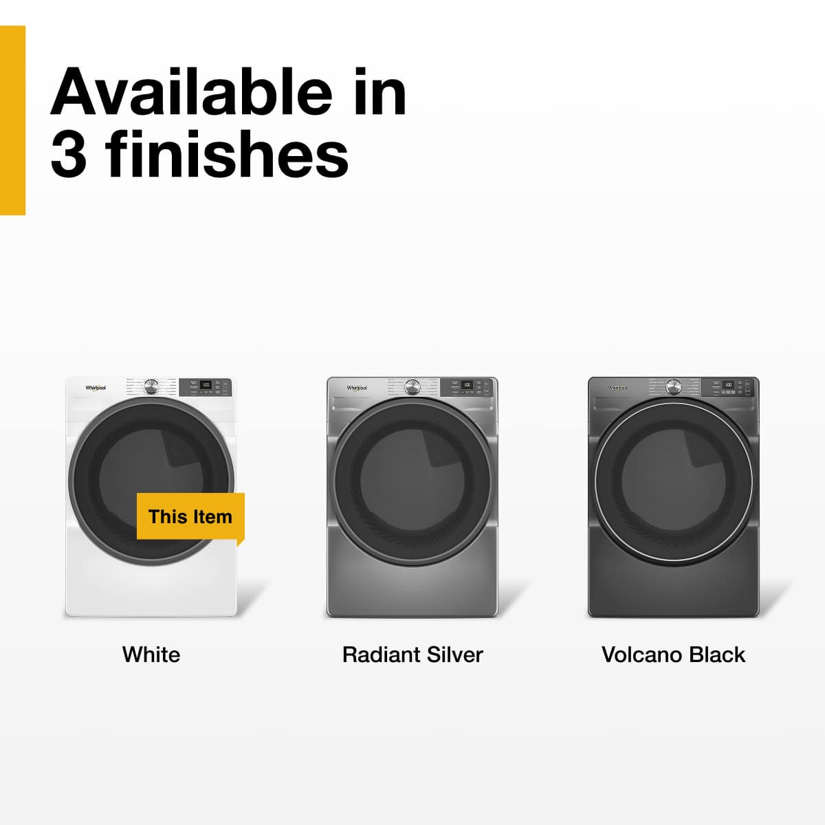 Available in 3 finishes
- White
- Radiant Silver
- Volcano Black
This Item