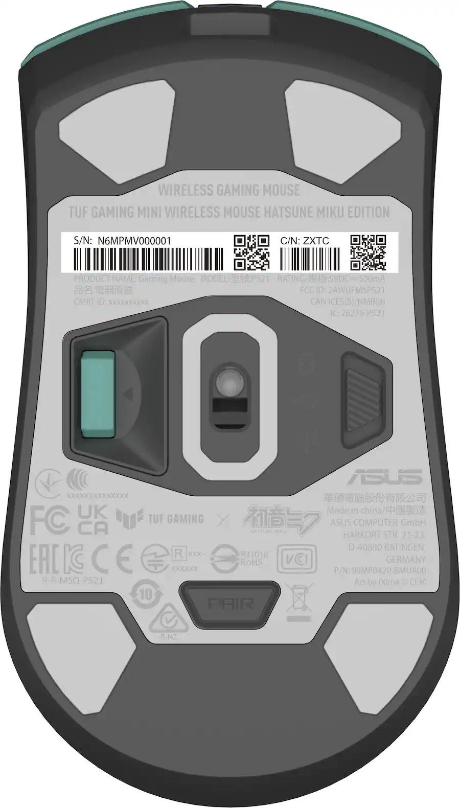 ASUS TUF GAMING Mini Lightweight Optical Gaming Mouse Wireless Hatsune ...