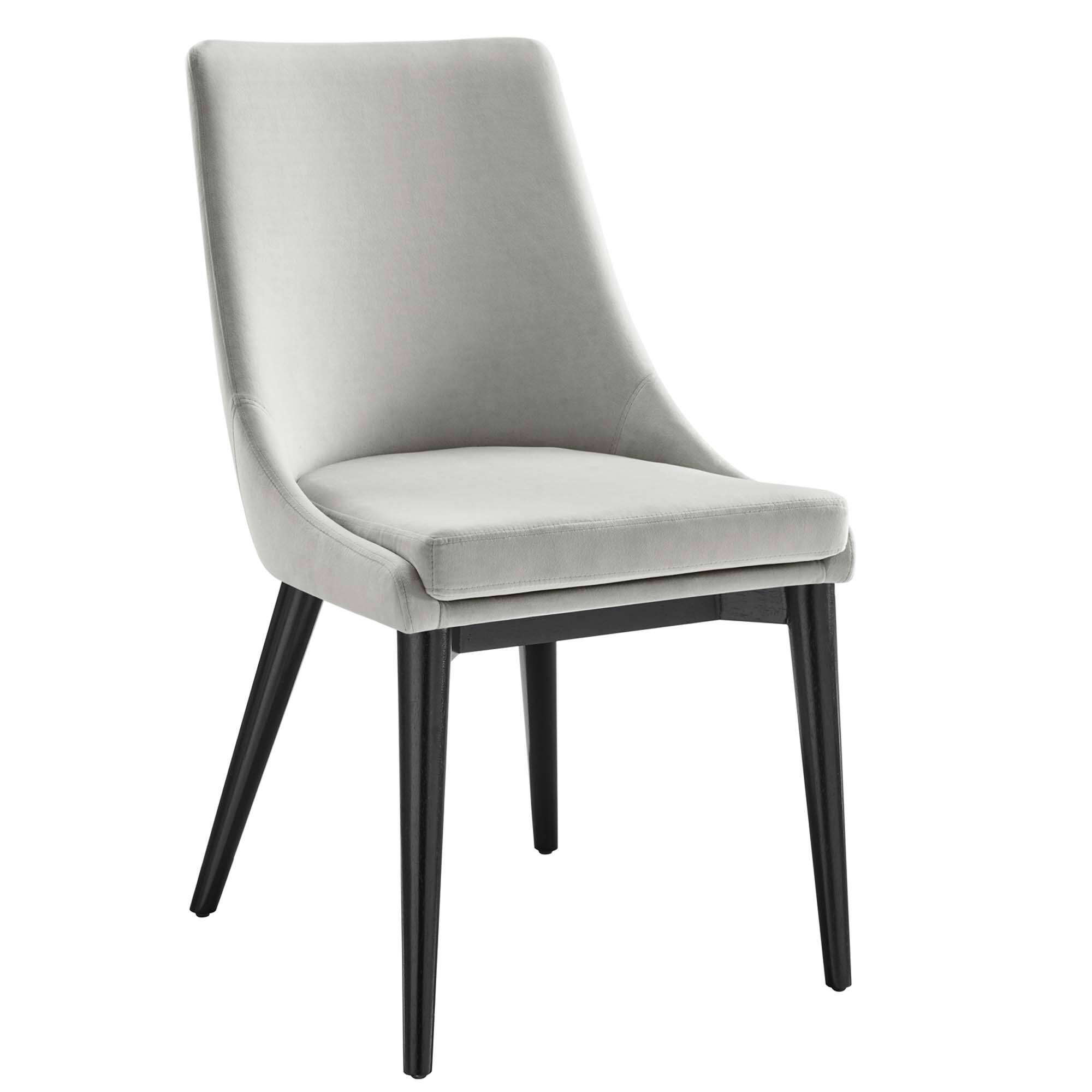 Angle. Modway - Viscount Performance Velvet Dining Chair by Modway - Light Gray.