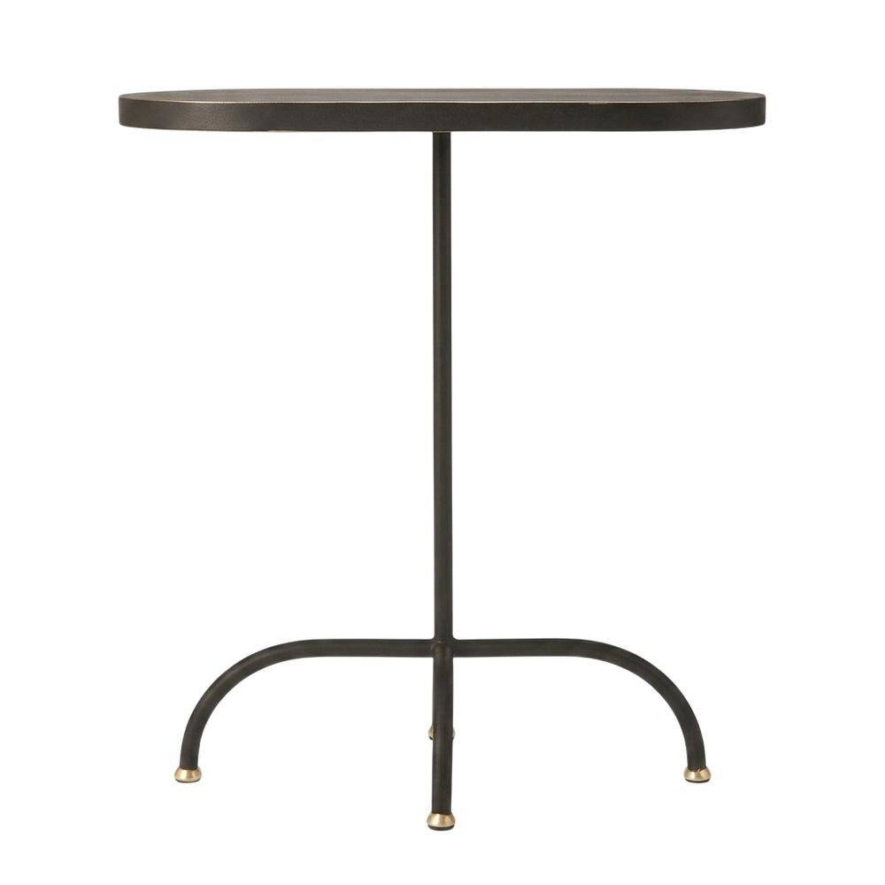 Left. Starlight Canyon Home - Geometric End Table, Industrial Oval Accent Side Table for Living Room - Black.