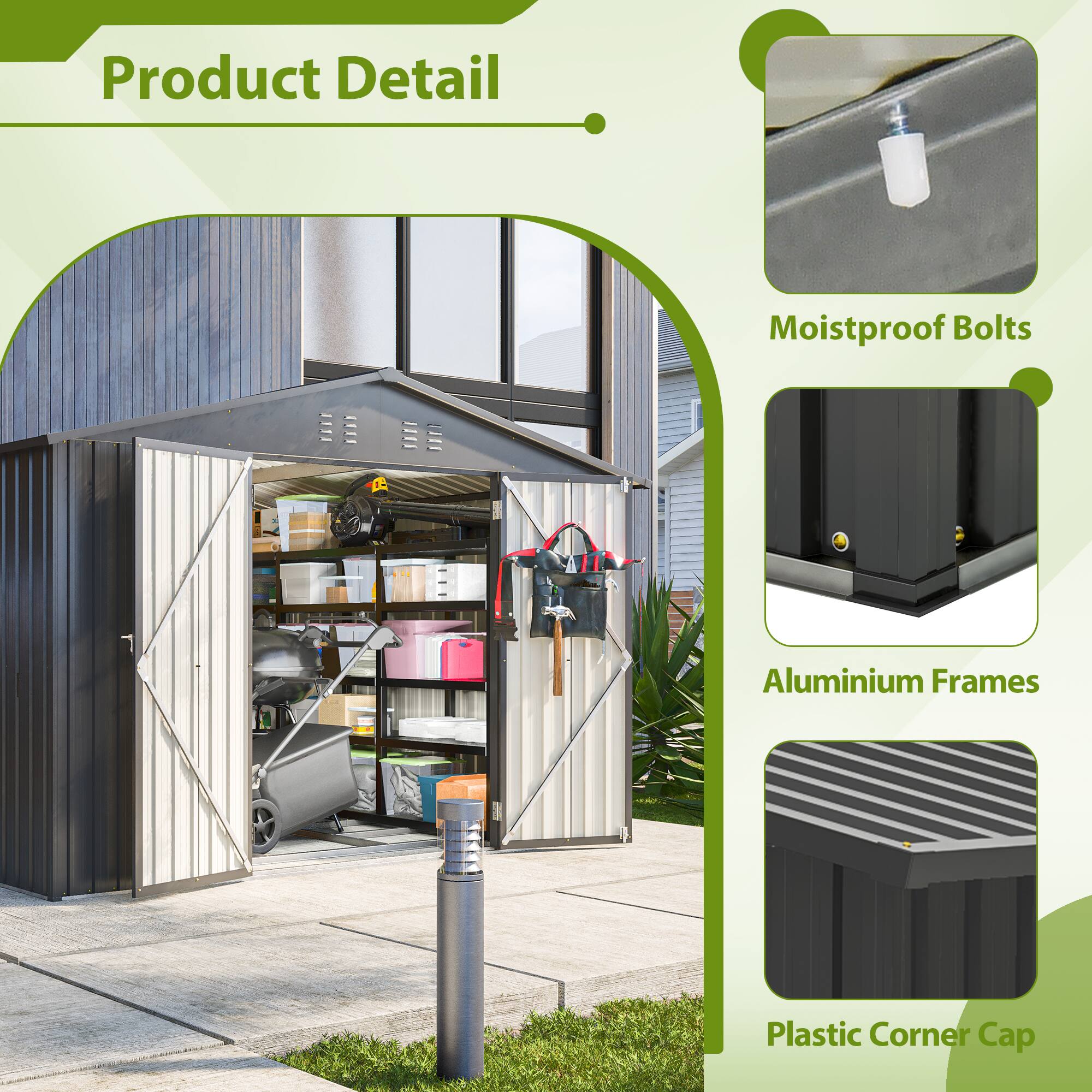 Product Detail

- Moistproof Bolts
- Aluminium Frames
- Plastic Corner Cap