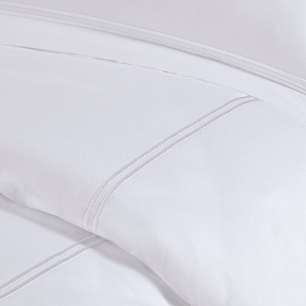 Alt View 5. Gracie Mills - Gracie Mills Mooney 500 Thread Count Embroidered Cotton Sateen Duvet Cover Set - White/White.