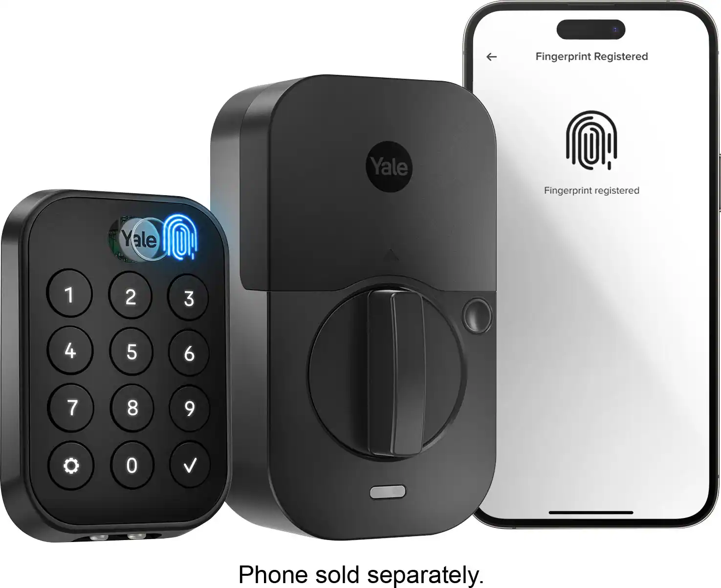 Yale - Assure Lock 2 Smart Lock Touch Key-Free Keypad with Bluetooth - Black Suede