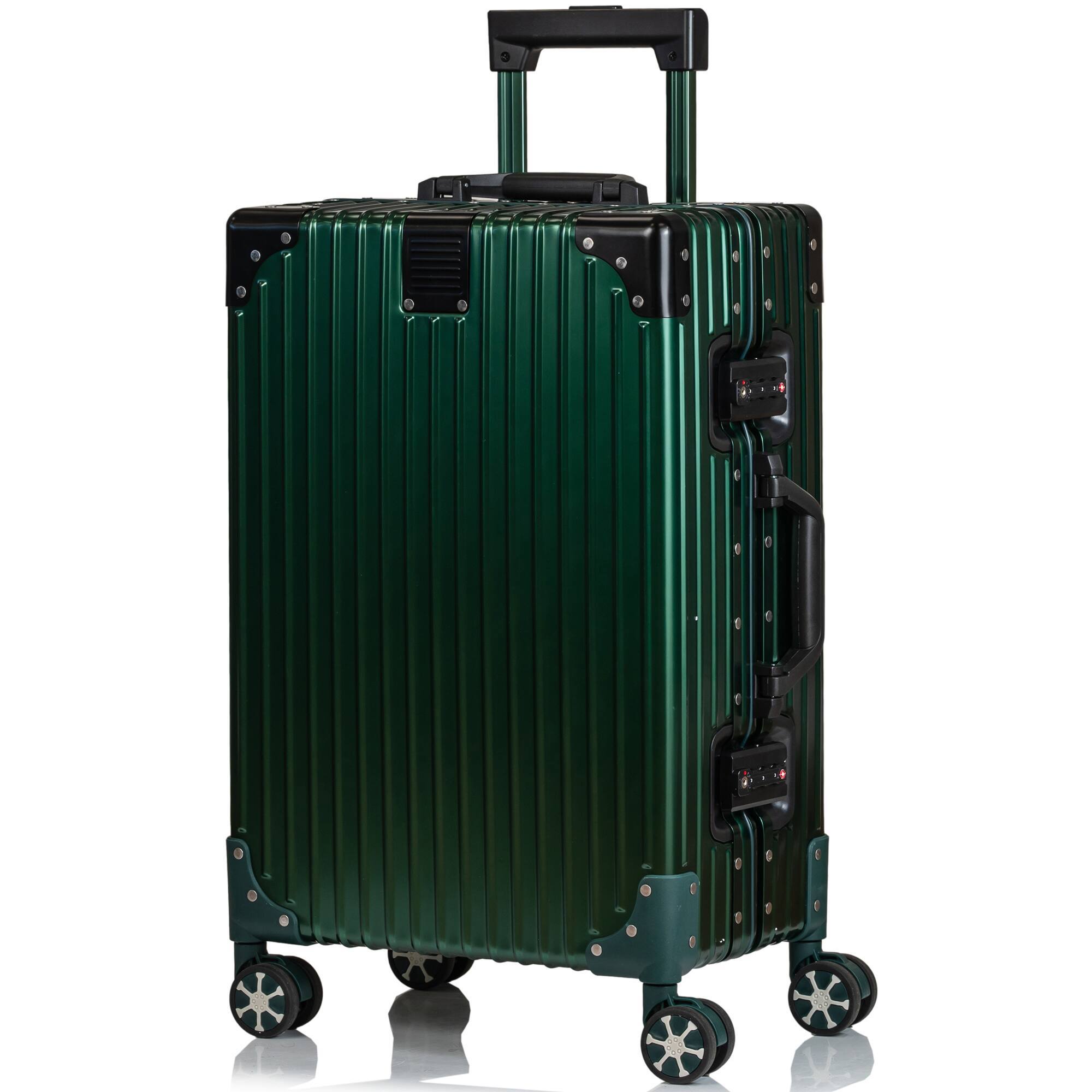 Angle. Champs - Elite Aluminum Collection Carry-on Luggage Case - Green.