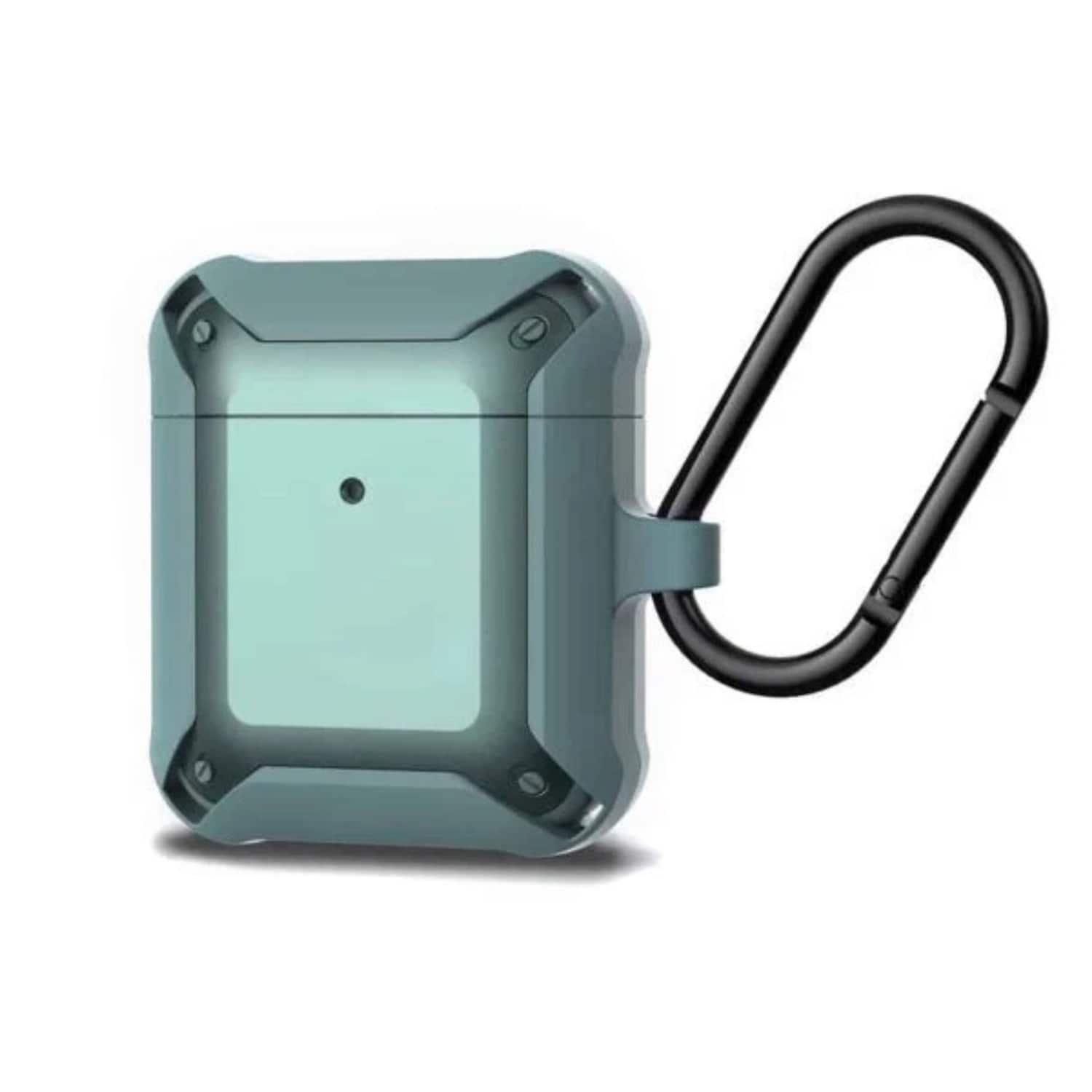 Home Collection - Shockproof AirPods Case Cover with Keychain - AirPods 1st / AirPods 2nd Grey+Green
