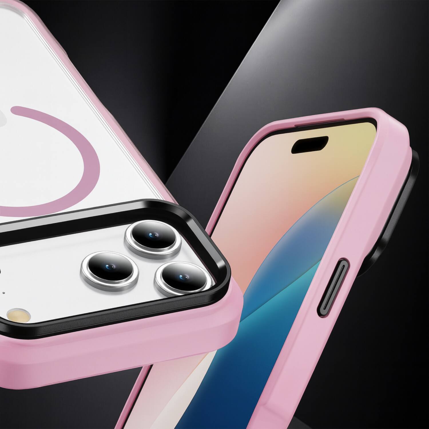 Back. SaharaCase - Apple iPhone 17 Pro Kickstand Case | Compatible with Magsafe | Pro Shield Design | Raider Series - Pink.