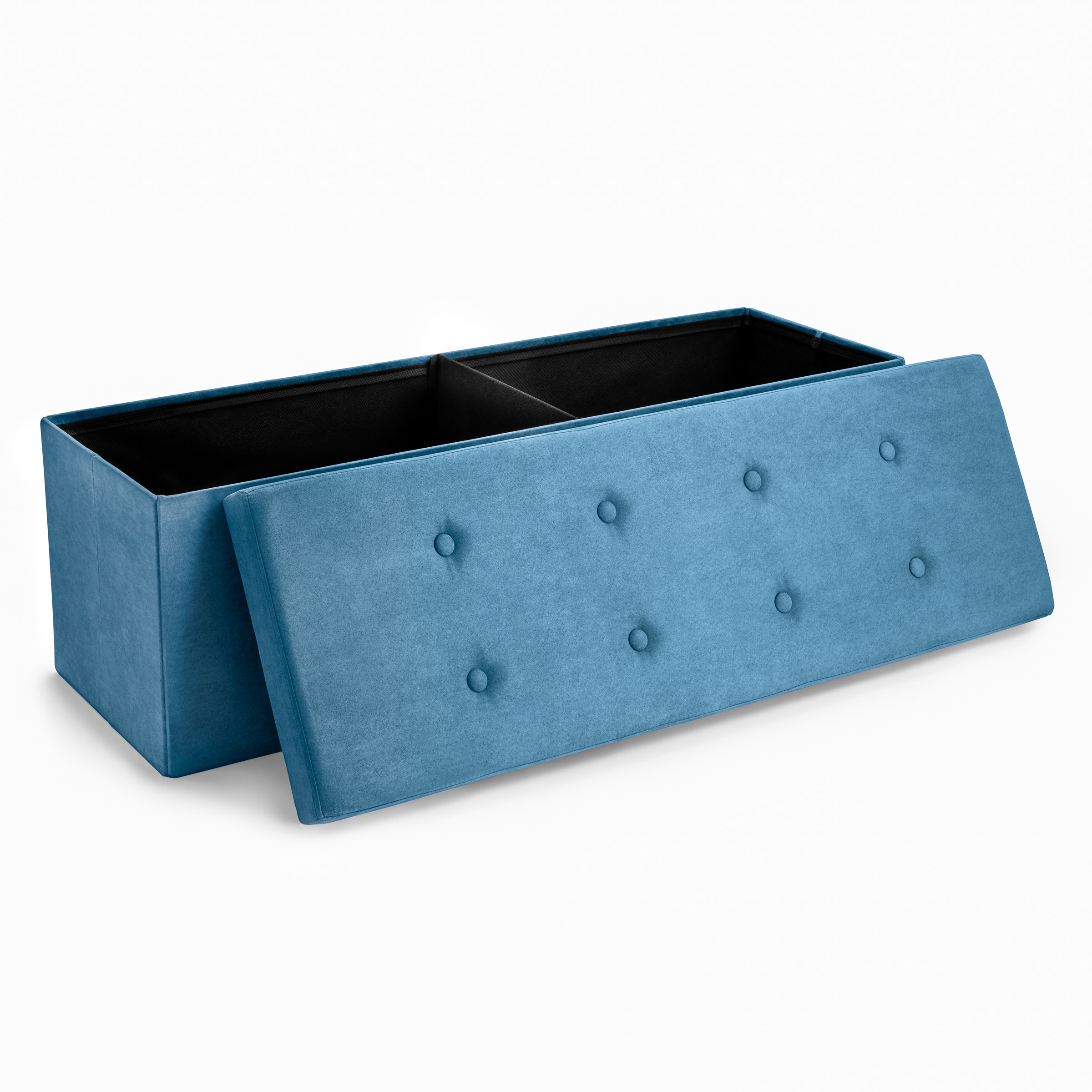 Sorbus - 43 Inch Ottoman with Storage Bench – Folding Bed Bench 80L Storage Ottoman Chest with Cover - Shoes Linen - Teal