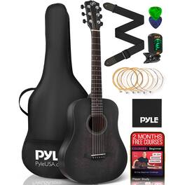 Pyle - Acoustic Guitar Kit, 1/2 Junior Size All - Natural