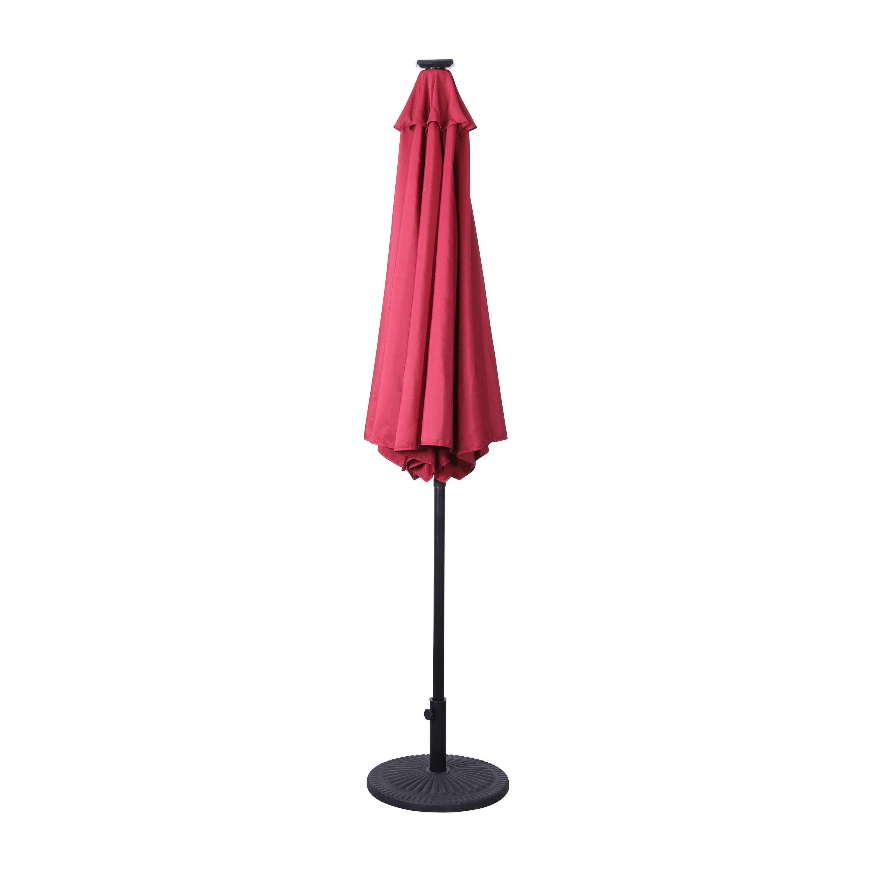 Alt View 7. Emma + Oliver - Hogan 9 FT Patio Umbrella with Solar LED Lights and Crank and Tilt Functions - Red.