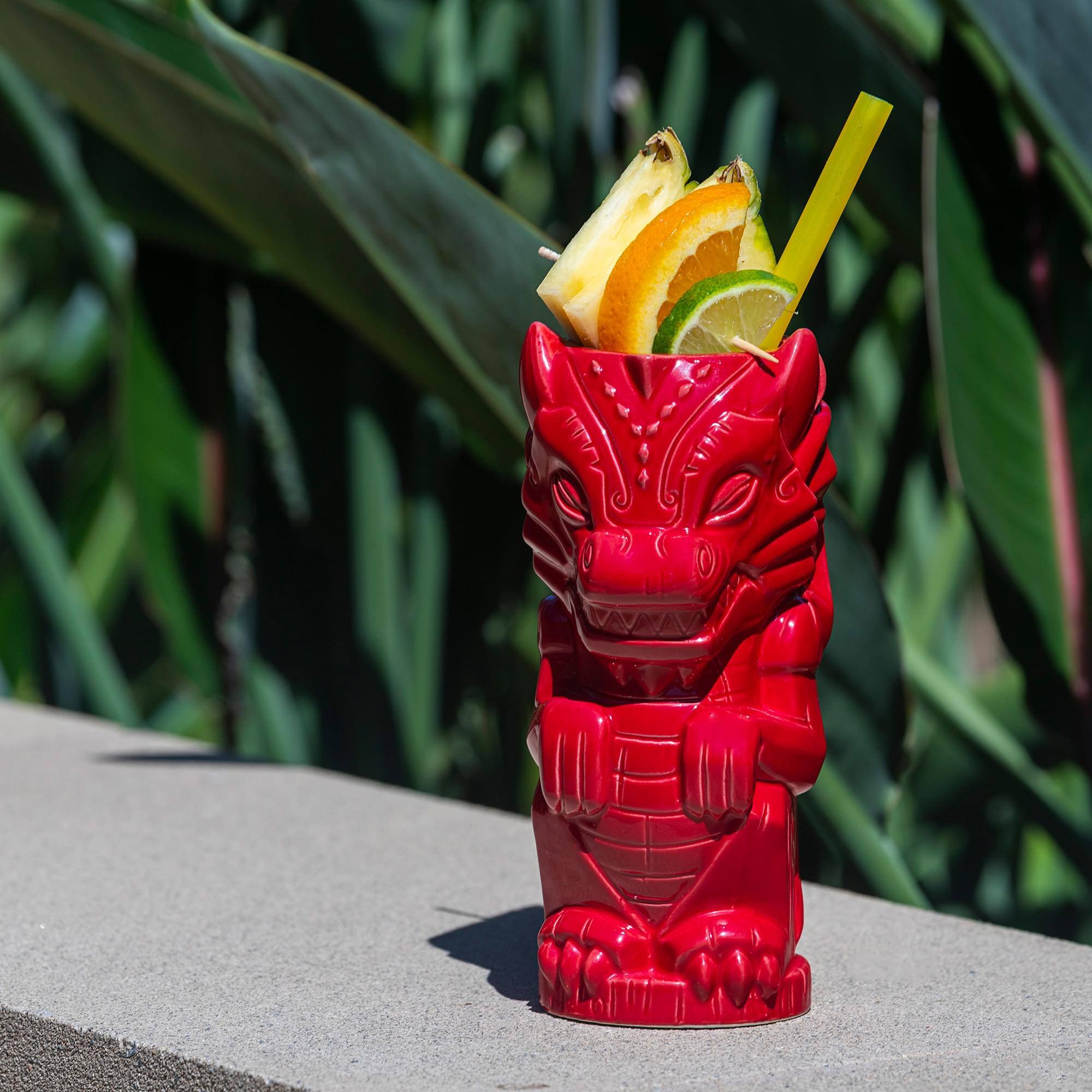 Alt View 3. ThinkGeek - Geeki Tikis Red Dragon Fantasy Mug | Ceramic Tiki Style Cup | Holds 17 Ounces - Red.
