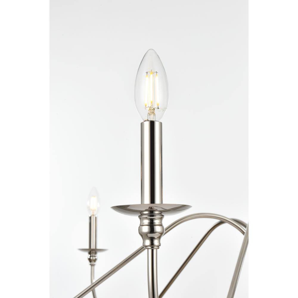 Alt View 2. Living District - Rohan 54 inch chandelier in Polished Nickel - Polished Nickel.