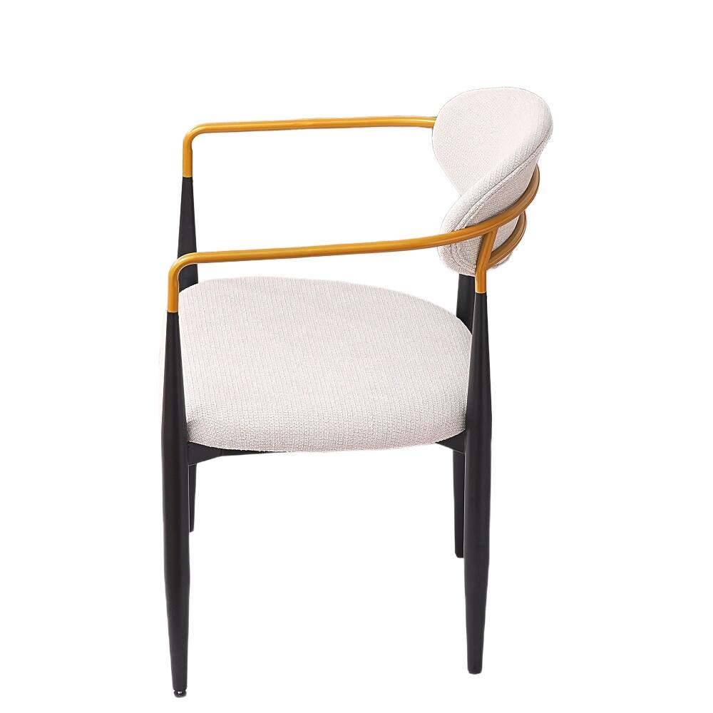 Alt View 9. Loheer - Loheer Modern Upholstered Dining Chairs Set of 2 Beige Fabric Metal Frame Ergonomic Seating for Home Office - Beige.