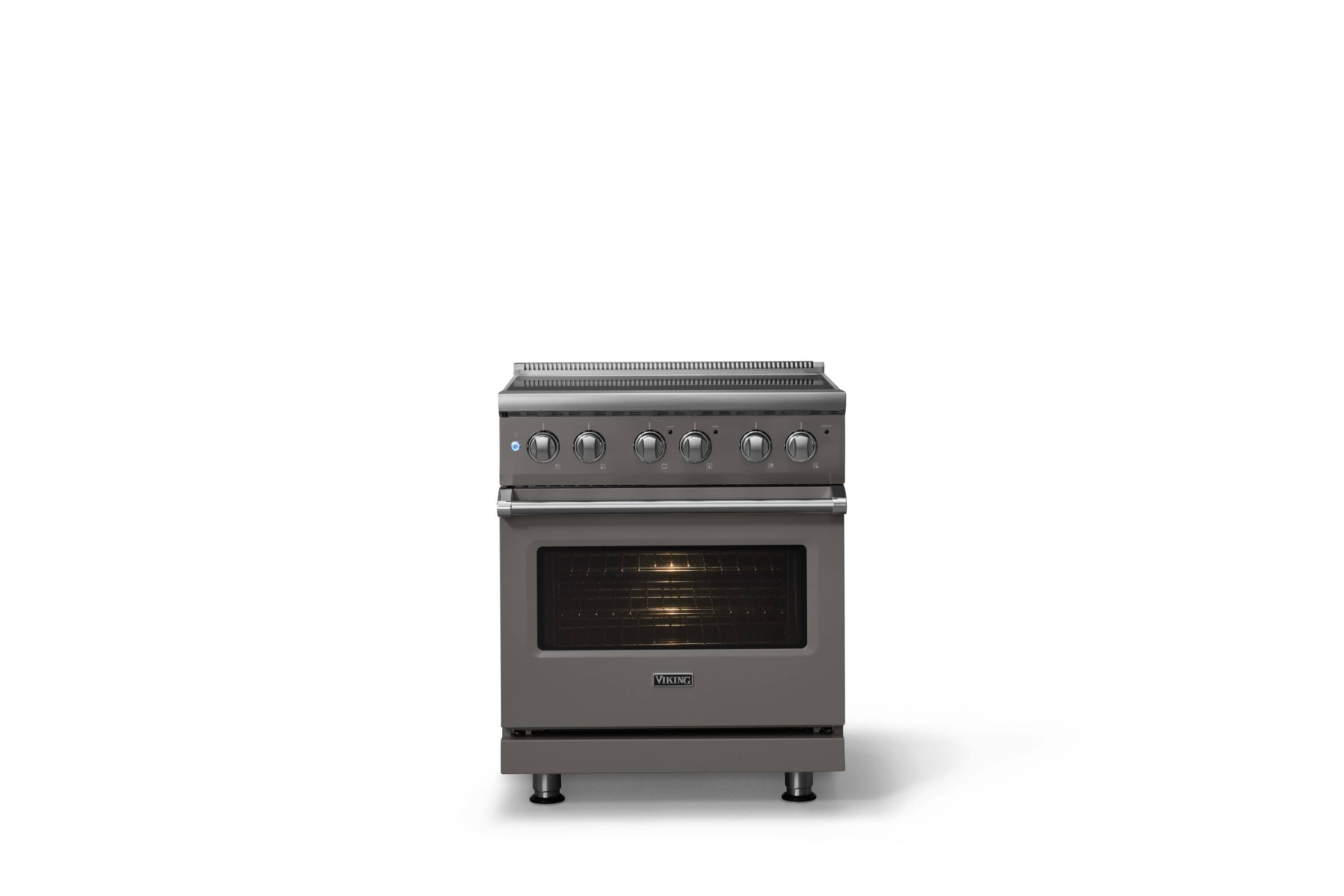 Alt View 2. Viking - 30 in. Wide 4 Elements Pro 5 Series 4.7 Cu. Ft. Freestanding Electric Convection Range - Damascus Gray - Damascus Gray.