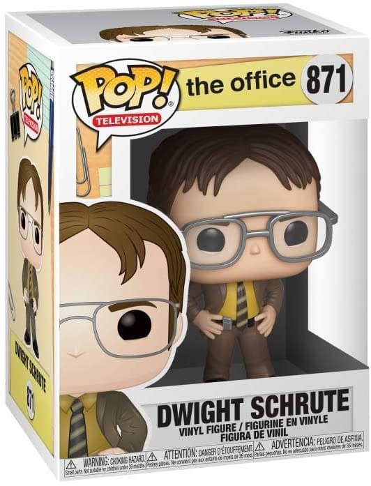 **Pop! Television**  
**The Office 871**

**Dwight Schrute**  
Vinyl Figure / Figurine en Vinyle / Figura de Vinil

**Warning: Choking Hazard**  
Small parts. Not suitable for children under 3 years.  
Advertencia: Peligro de asfixia.  
Attention: Danger d'étouffement.  
Avertissement: Peligro de asfixia.