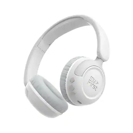 Front. myFirst - myFirst CareBuds Max Kids Wireless Headphone, Dual Comfort EarPads, Smart Volume, Bluetooth, Mic,52h Battery - White.