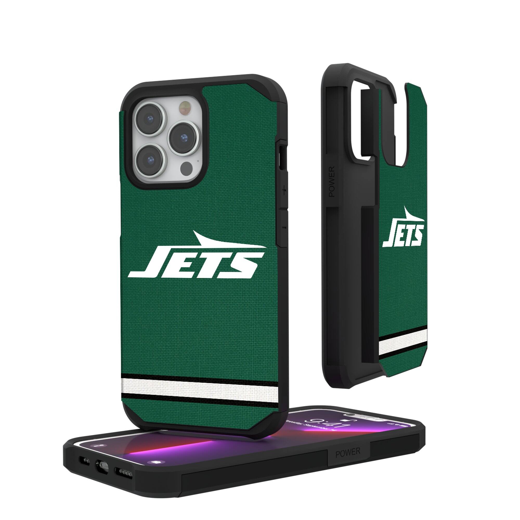 Keyscaper NFL New York Jets iPhone Rugged Stripe Design Case Multicolor