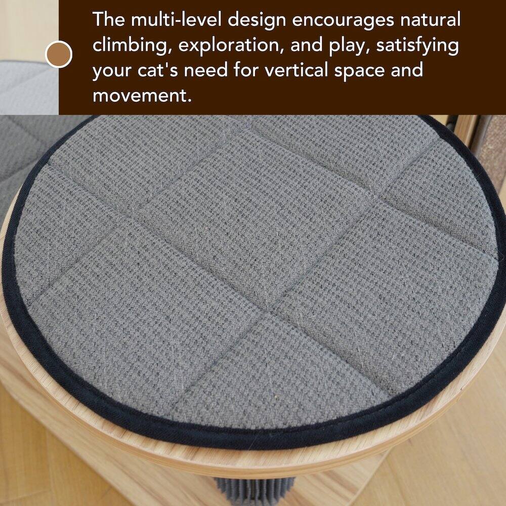 The multi-level design encourages natural climbing, exploration, and play, satisfying your cat's need for vertical space and movement.