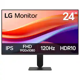 LG - 24" IPS FHD 120Hz Monitor with HDR10 (HDMI) - Black