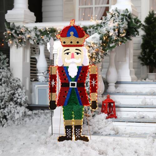 Alt View 3. Winado - 5.5FT Christmas Nutcracker Soldier Pre-lit 2D Waterproof with LED Lights for Indoor Outdoor Party Holiday Decorations - Multicolor.