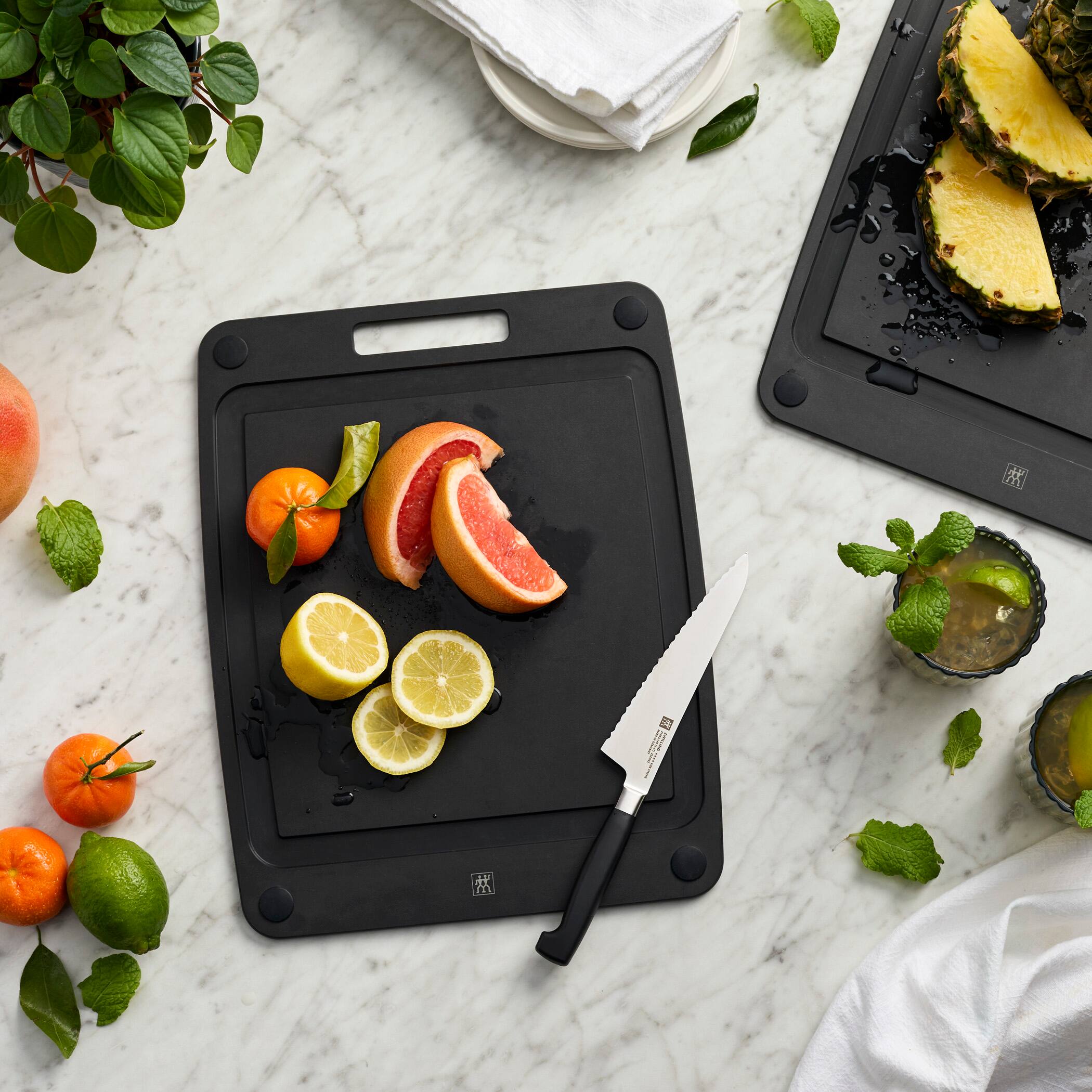 Alt View 3. ZWILLING - ZWILLING Plant Fiber 14-in x 11.25-in Non-Slip Cutting Board - Slate - Slate.