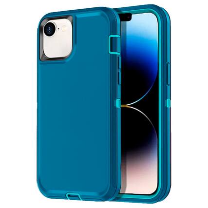 Front. Entronix - Entronix Heavy Duty Case for iPhone 16E - Ultimate Triple-Layer Protection - Teal.