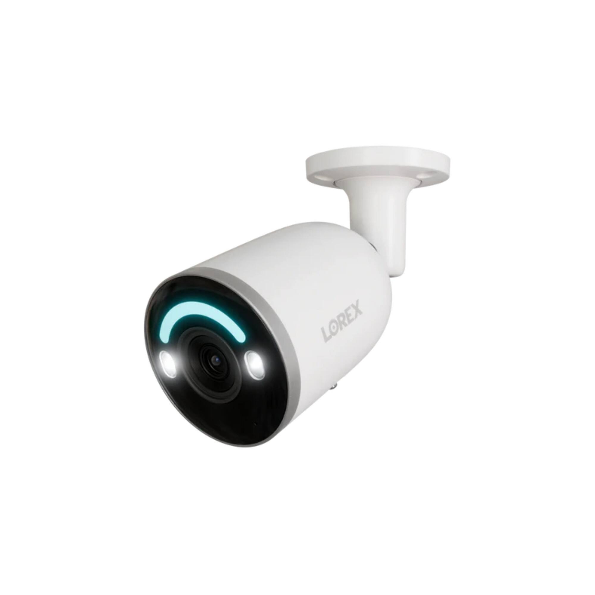 Lorex - 4K Wired IP Bullet Camera with Color Night Vision Smart Lighting - White