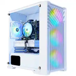 Blackout Computers - Eclipse V2 - Gaming Desktop - Intel Core i7 - AMD RX 580 8GB - 16GB Memory - 1TB PCIE 3.0 SSD - Windows 11 Pro - RGB VR - Matte White