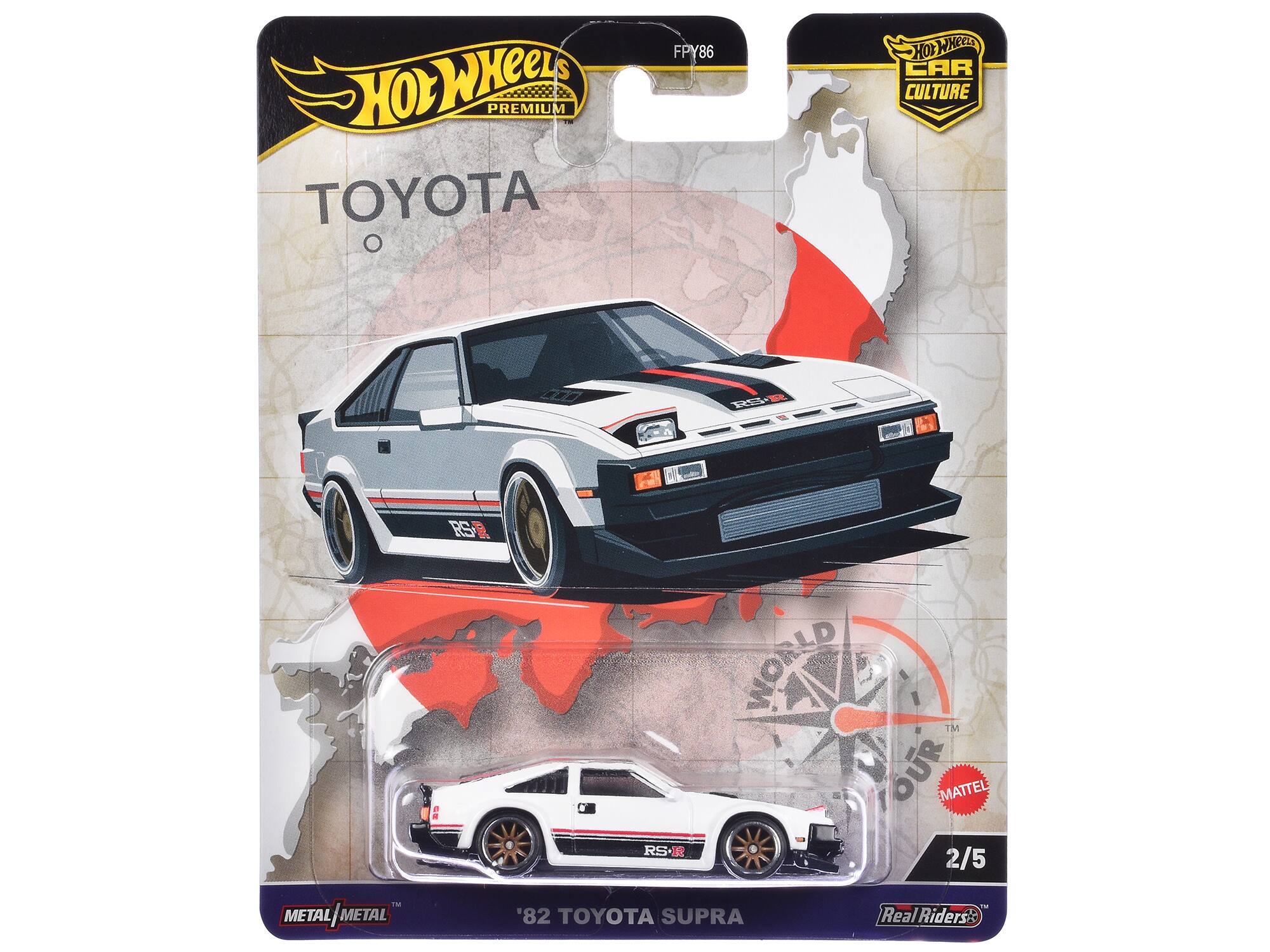 Hot Wheels Premium Toyota FPY86 Hot Wheels Car Culture BR D RS a a RS R World TM Our Mattel 2/5 IM Metal|Metal Metal Metal '82 Toyota Supra Real Riders