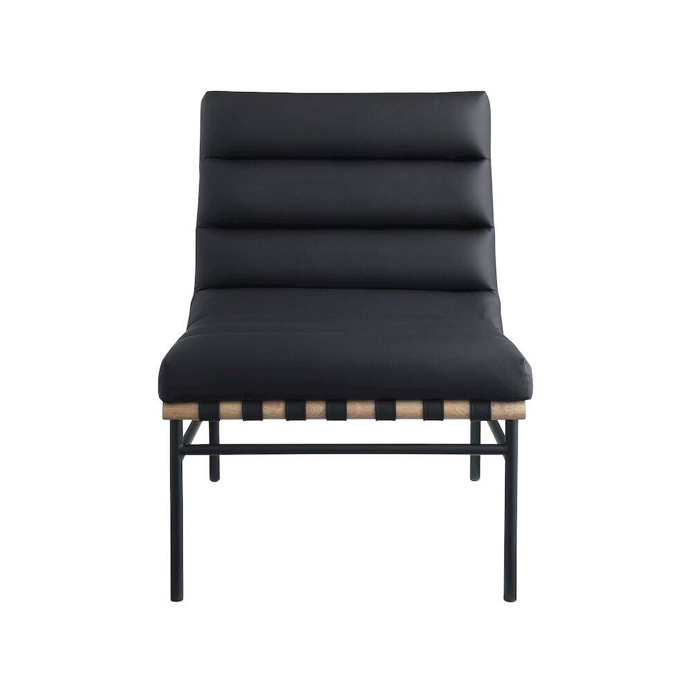 Alt View 3. Meridian Furniture - Burke Black Vegan Leather Accent Chair - Black.