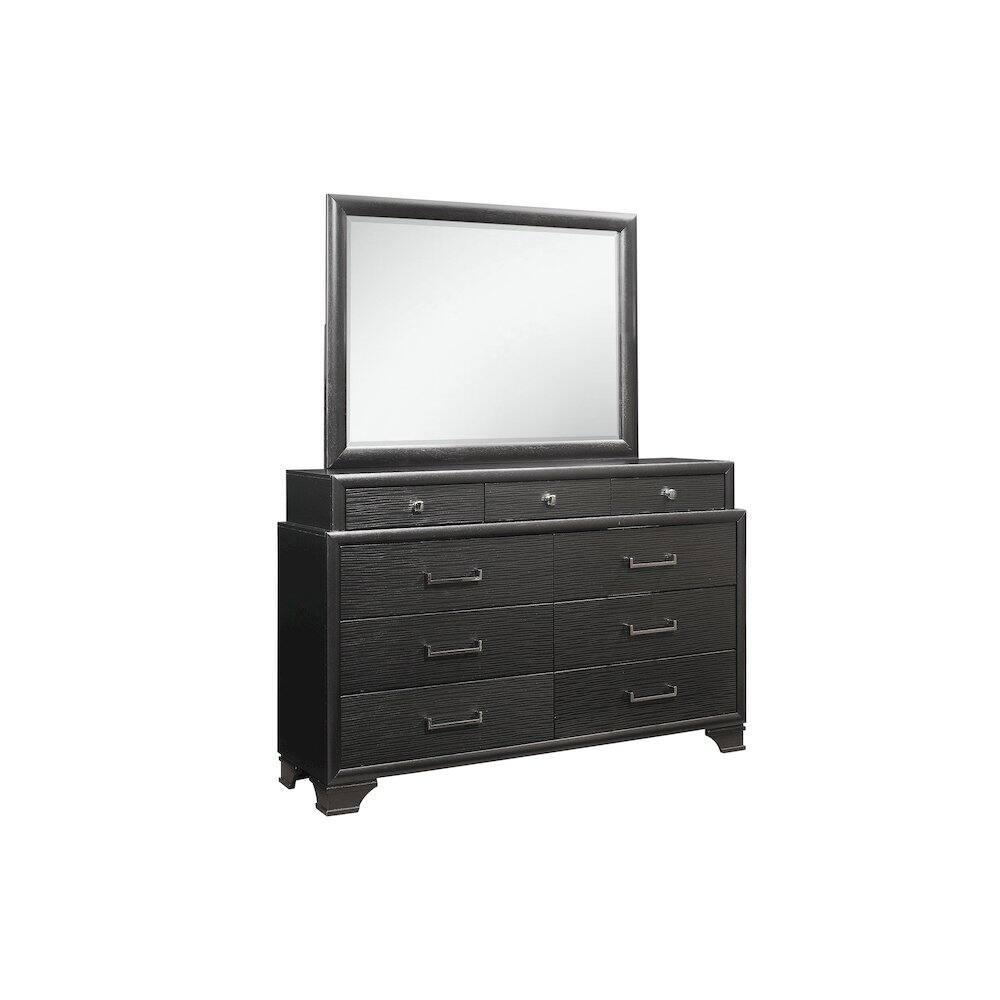 Back. Global Furniture USA - Transitional Glam Jordyn Grey Mirror - Grey.