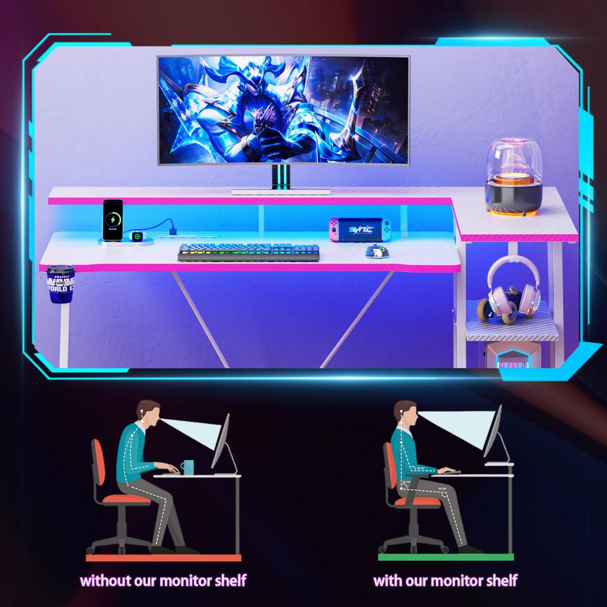 UNICE WOR ORLO

without our monitor shelf
with our monitor shelf