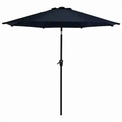 Front. Four Seasons Courtyard - Four Seasons Courtyard Rockland 9 Foot Outdoor Patio Market Umbrella, Navy Blue - Navy Blue.