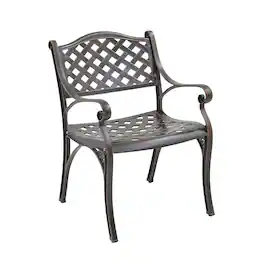 Mondawe - 2-Piece Cast Aluminum Stationary Dining Chairs - Bronze