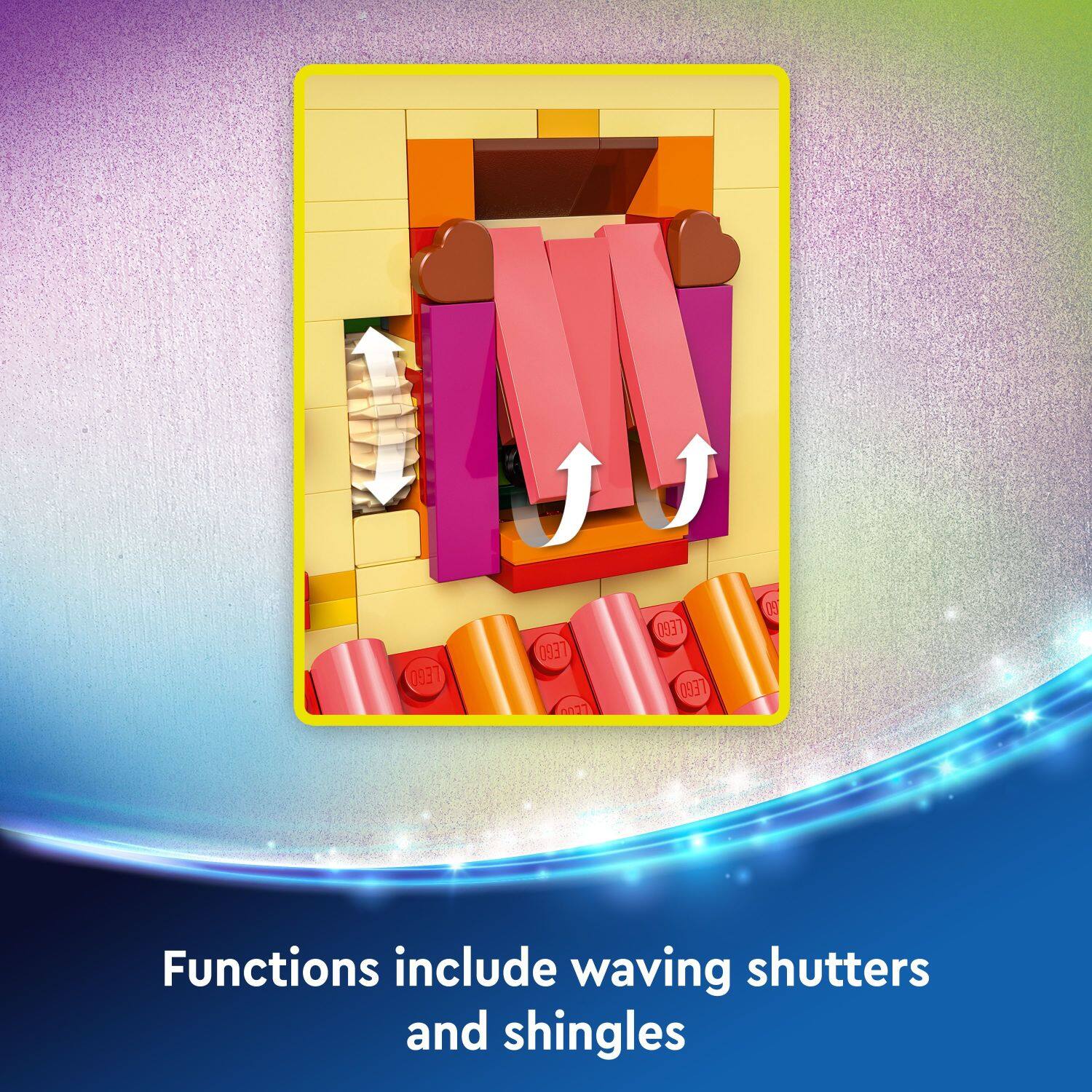 Functions include waving shutters and shingles.