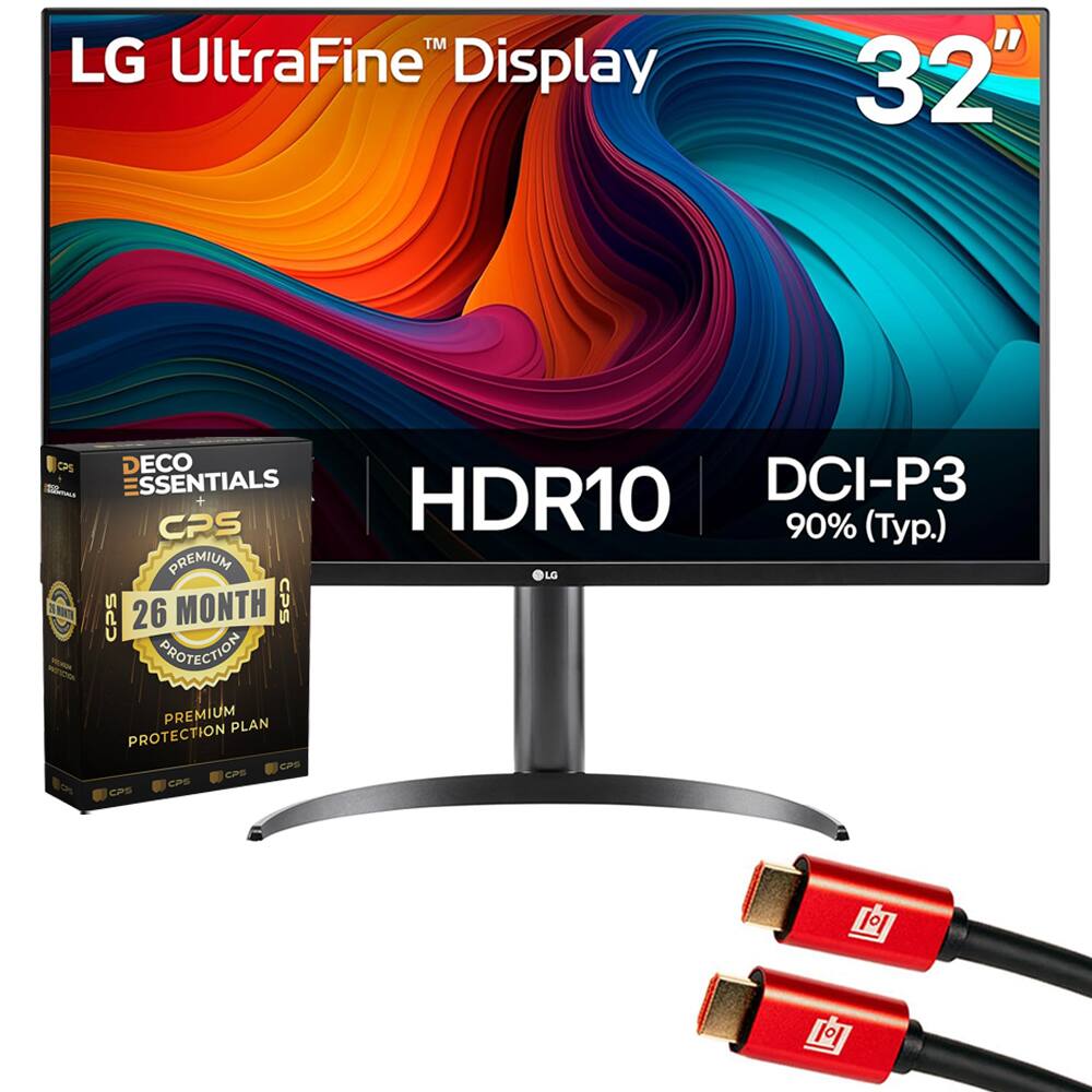 LG UltraFine™ Display  
32"  
HDR10 | DCI-P3 90% (Typ.)  
CPS DECO ESSENTIALS +  
CPS 26 MONTH PREMIUM PROTECTION PLAN