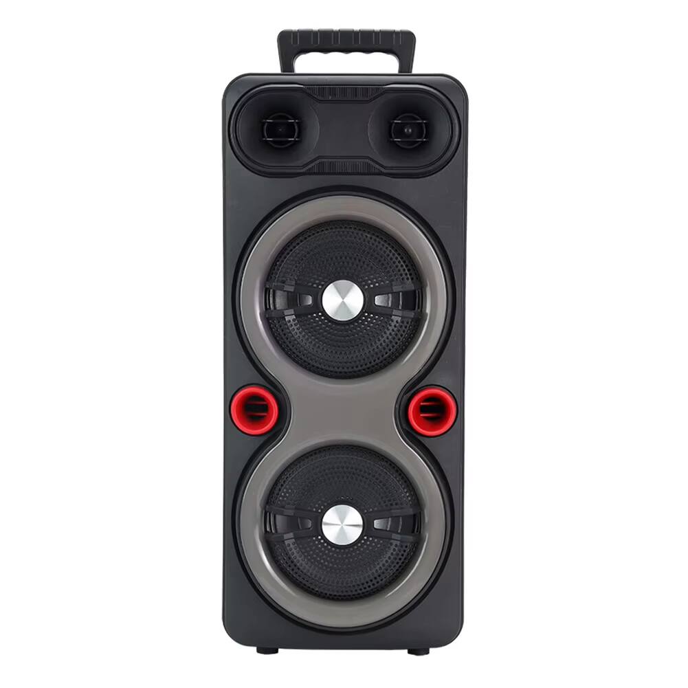 Front. Luckbyte - Portable Outdoor Party Speaker with Dual Subwoofers LED Lights Mic FM Radio for Karaoke.