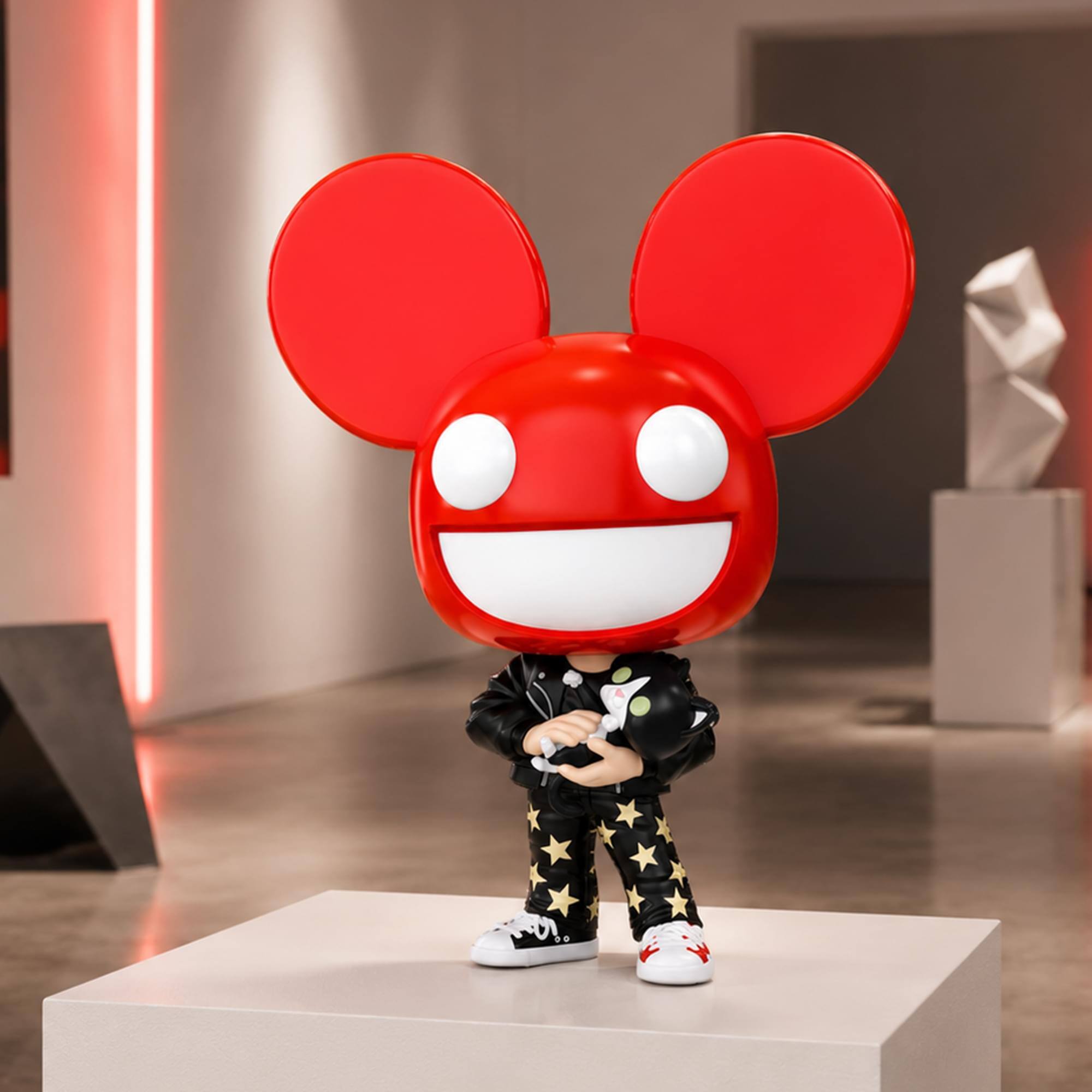 Alt View 3. Funko - Deadmau5 Funko POP Rocks | Deadmau5 With Cat - Red.