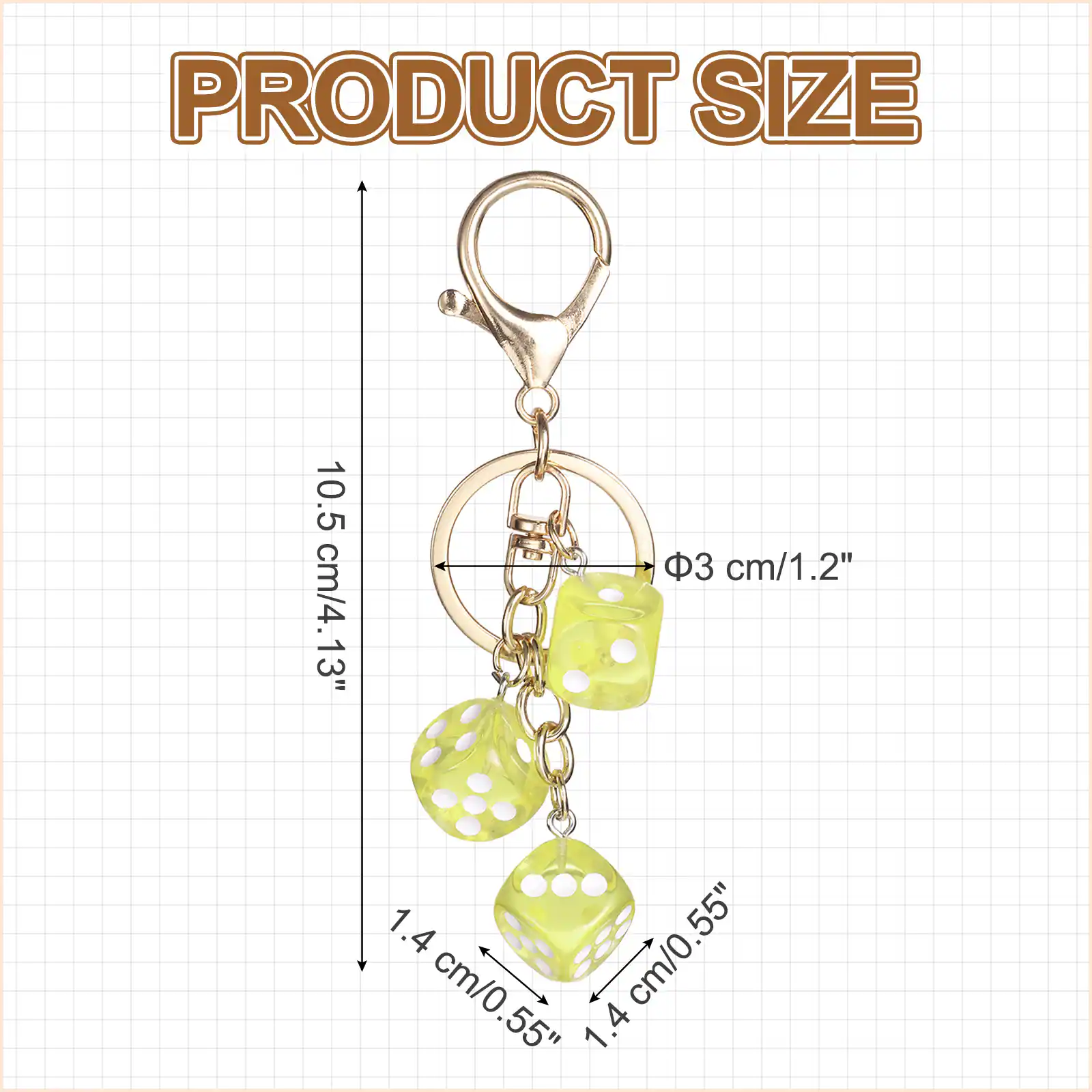 PRODUCT SIZE

10.5 cm/4.13"  
Φ3 cm/1.2"  
1.4 cm/0.55"