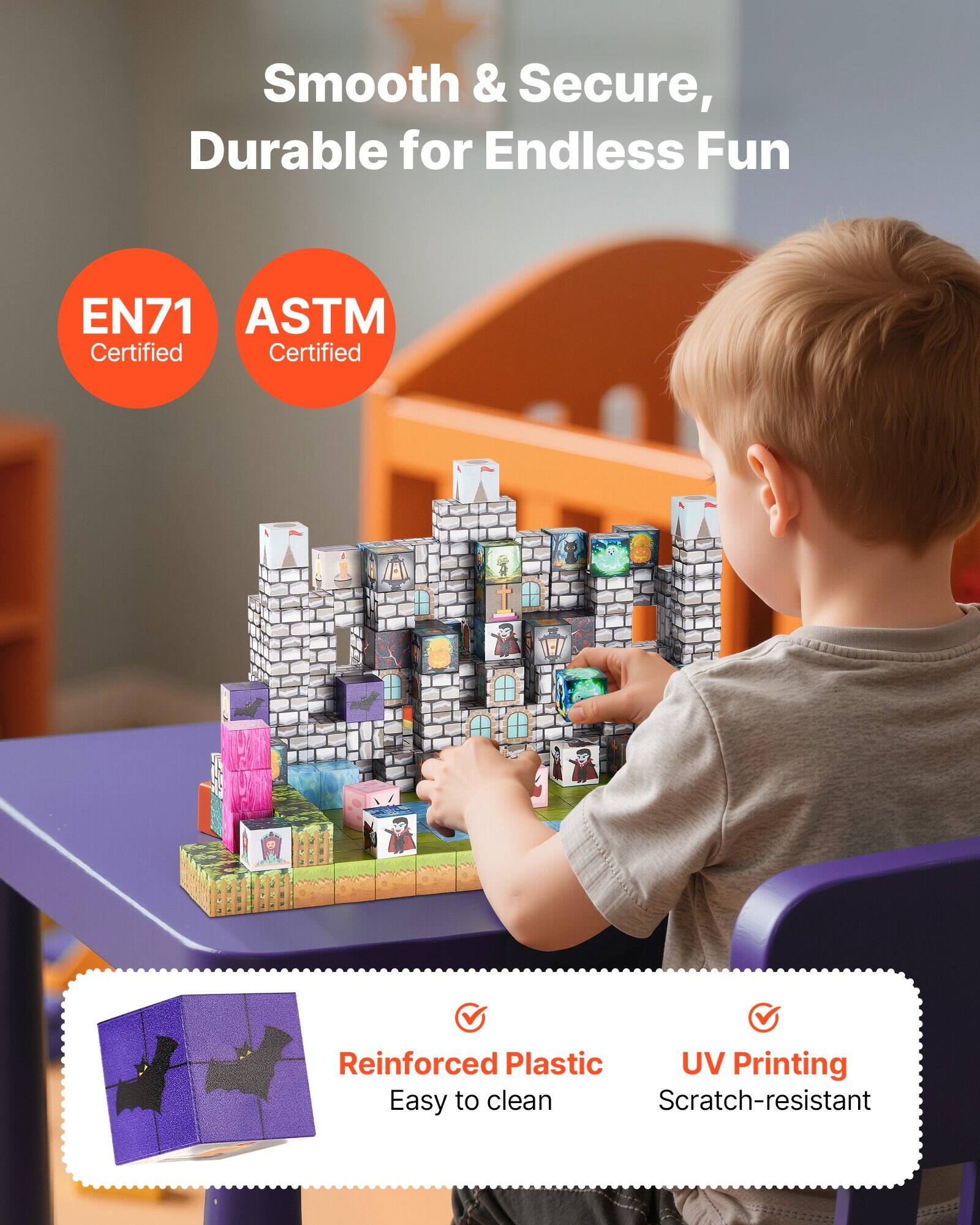 Smooth & Secure, Durable for Endless Fun

EN71 Certified  
ASTM Certified

Reinforced Plastic  
Easy to clean  
UV Printing  
Scratch-resistant