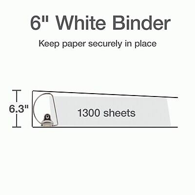 6" White Binder  
Keep paper securely in place  

6.3"  
1300 sheets