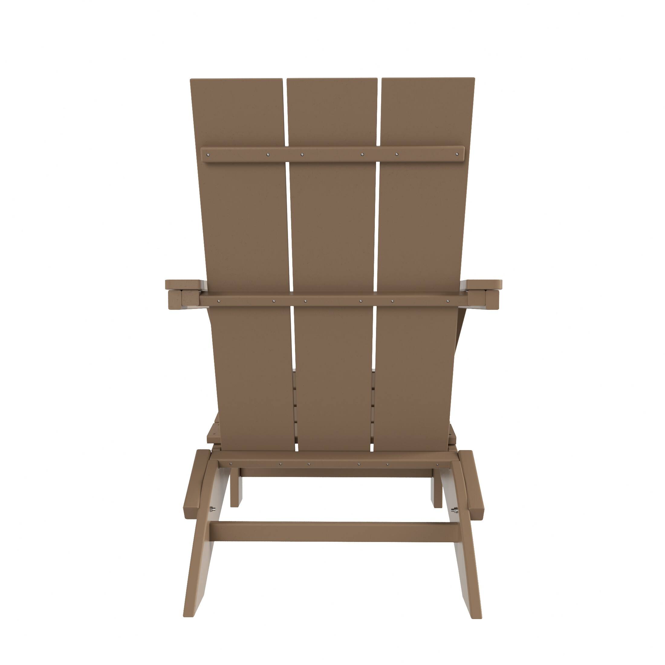 Alt View 2. WestinTrends - WestinTrends Ashore Outdoor HDPE Modern Folding Adirondack Chair - Weathered Wood.
