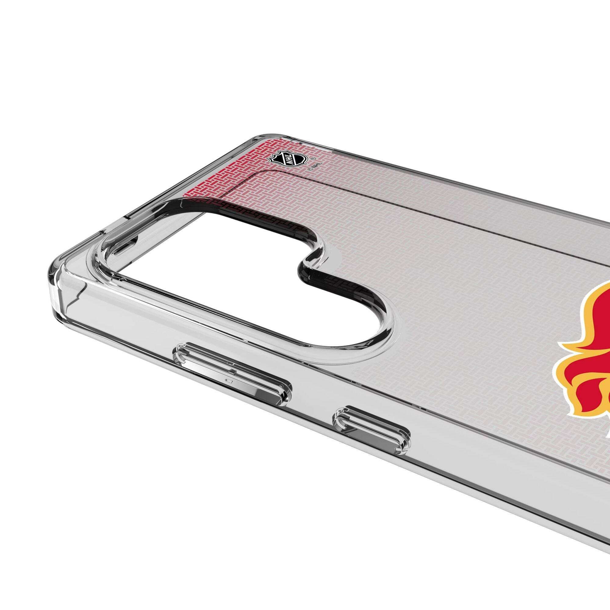 Alt View 2. Keyscaper - Calgary Flames Linen Logo Galaxy Clear Case - S25 - Multicolor.