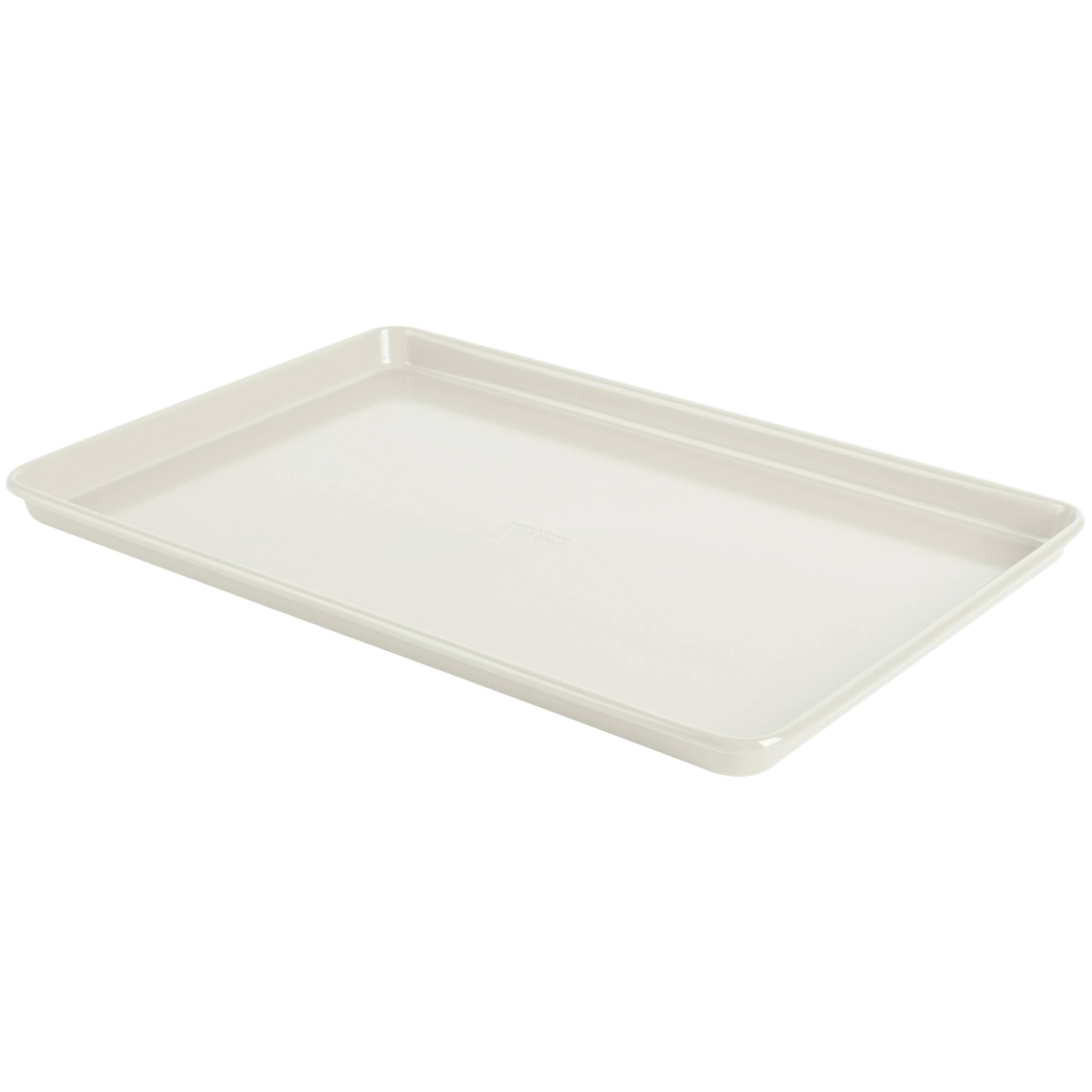 Front. Martha Stewart - Martha Stewart Everyday Color Bake 13 Inch Carbon Steel Rectangle Cookie Sheet in Linen - Linen.